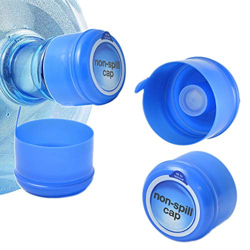 2PCS 3&5 Gallon Replacement Water Bottle Snap On Cap Anti Splash Peel Tool 55mm 